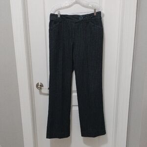 Bamboo Traders Black Size 10 Pinstripe Flare Jeans